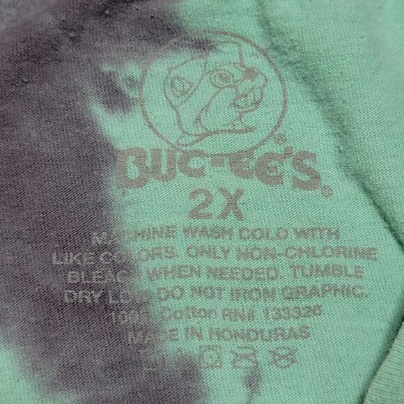 Buc-ee's Teal & Purple Tie-Dye "Beaver Believer" Tee - 2X - Picture 5 of 5